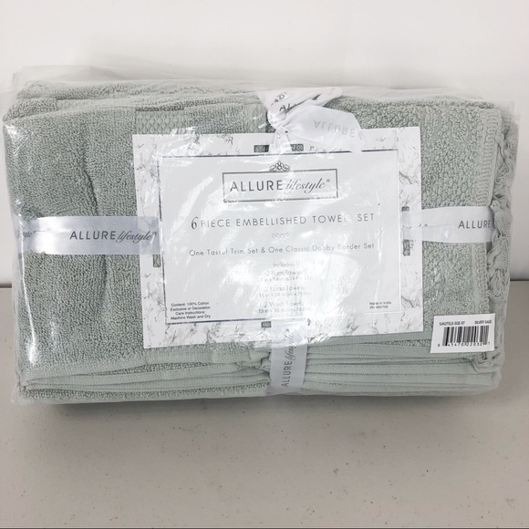 Allure Lifestyle 6 piece Embellished Towel - Picture 2 of 5